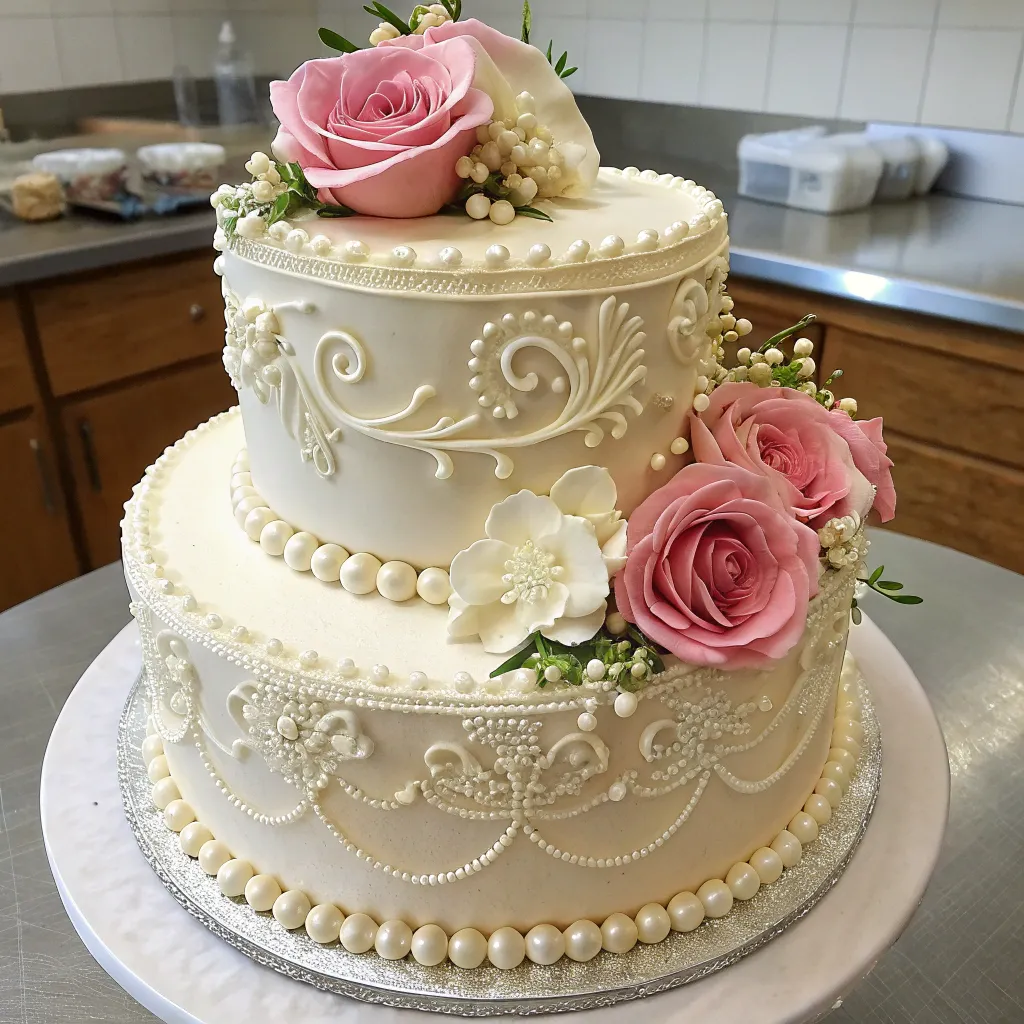 Exquisite cake with elegant decorations